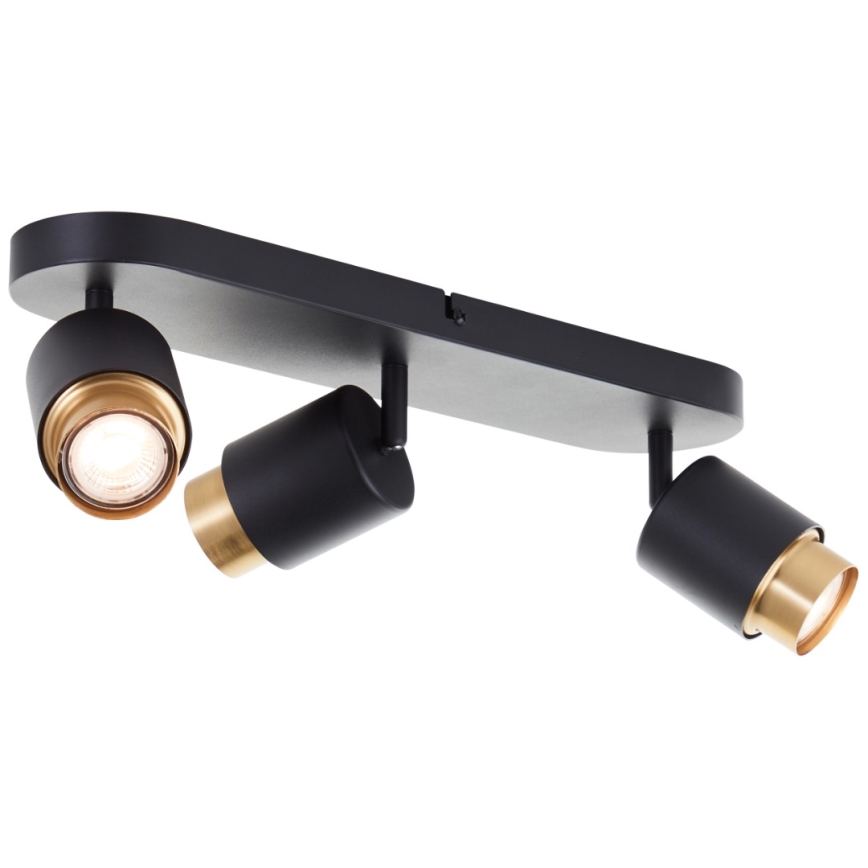 Brilliant - Foco LED COVELO 3xGU10/5W/230V preto/dourado