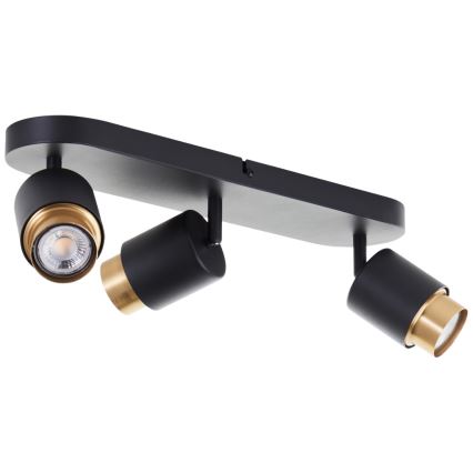 Brilliant - Foco LED COVELO 3xGU10/5W/230V preto/dourado