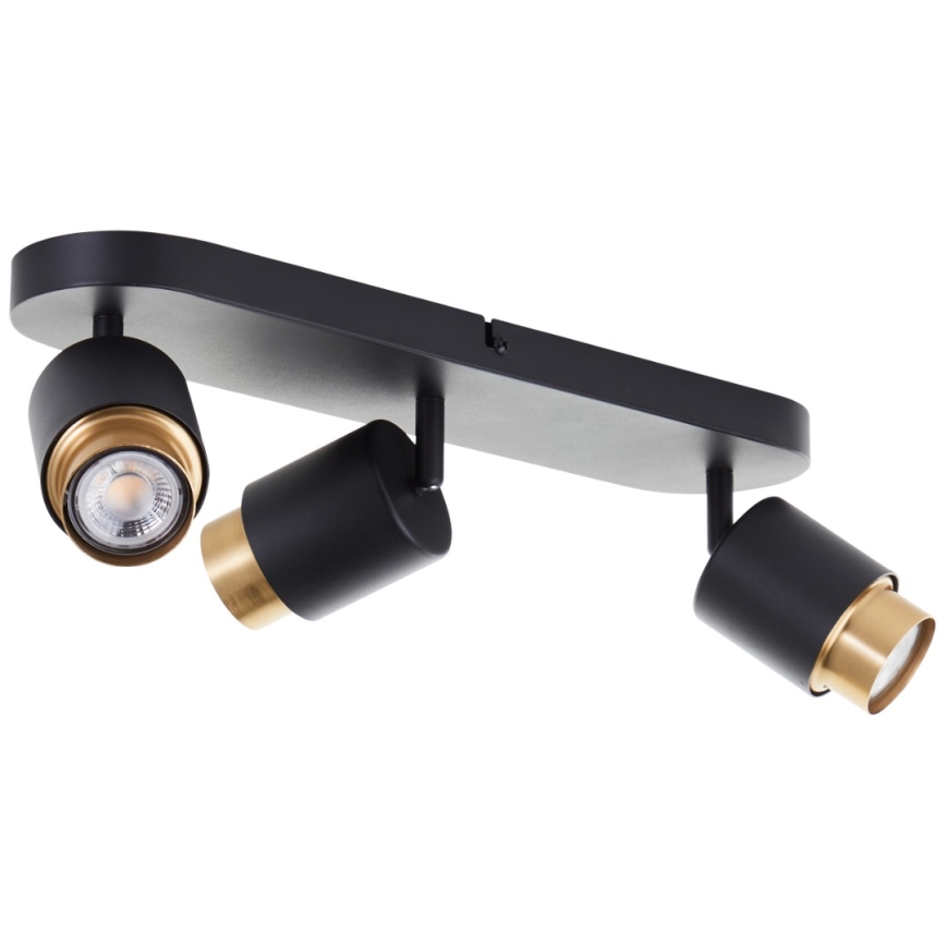 Brilliant - Foco LED COVELO 3xGU10/5W/230V preto/dourado
