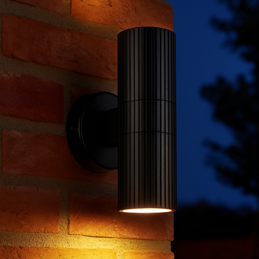 Brilliant - Iluminação de parede exterior KEOLA 2xGU10/10W/230V IP44 preto