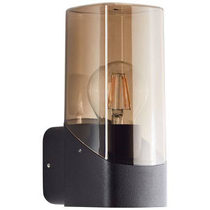 Brilliant - Iluminação de parede exterior MINOU 1xE27/10W/230V IP44 preto/fumado