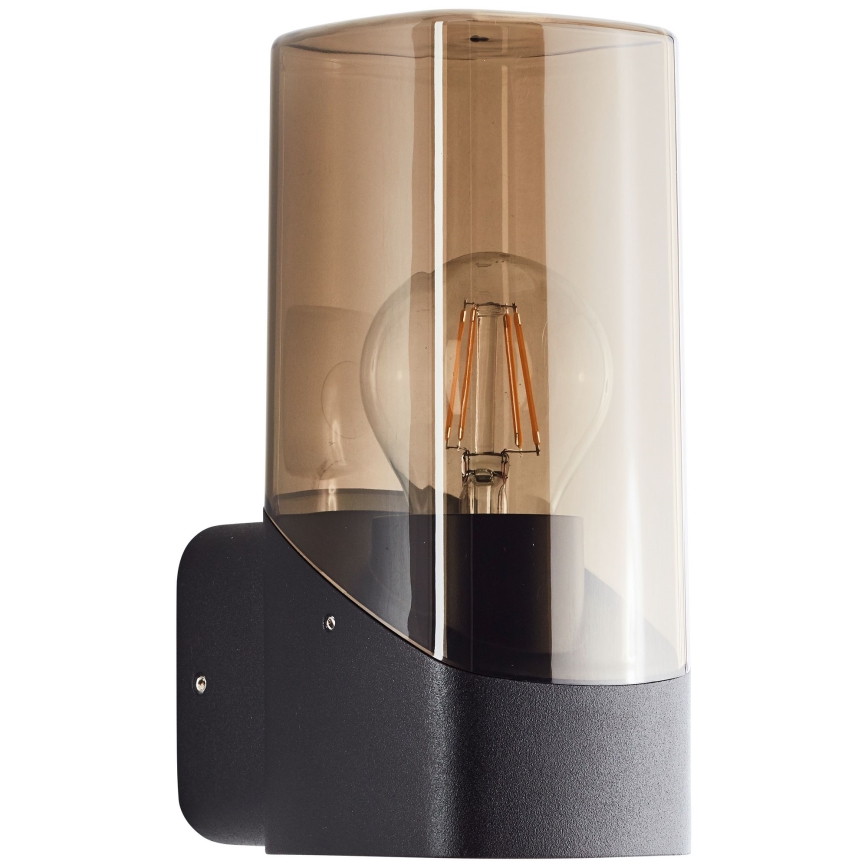 Brilliant - Iluminação de parede exterior MINOU 1xE27/10W/230V IP44 preto/fumado