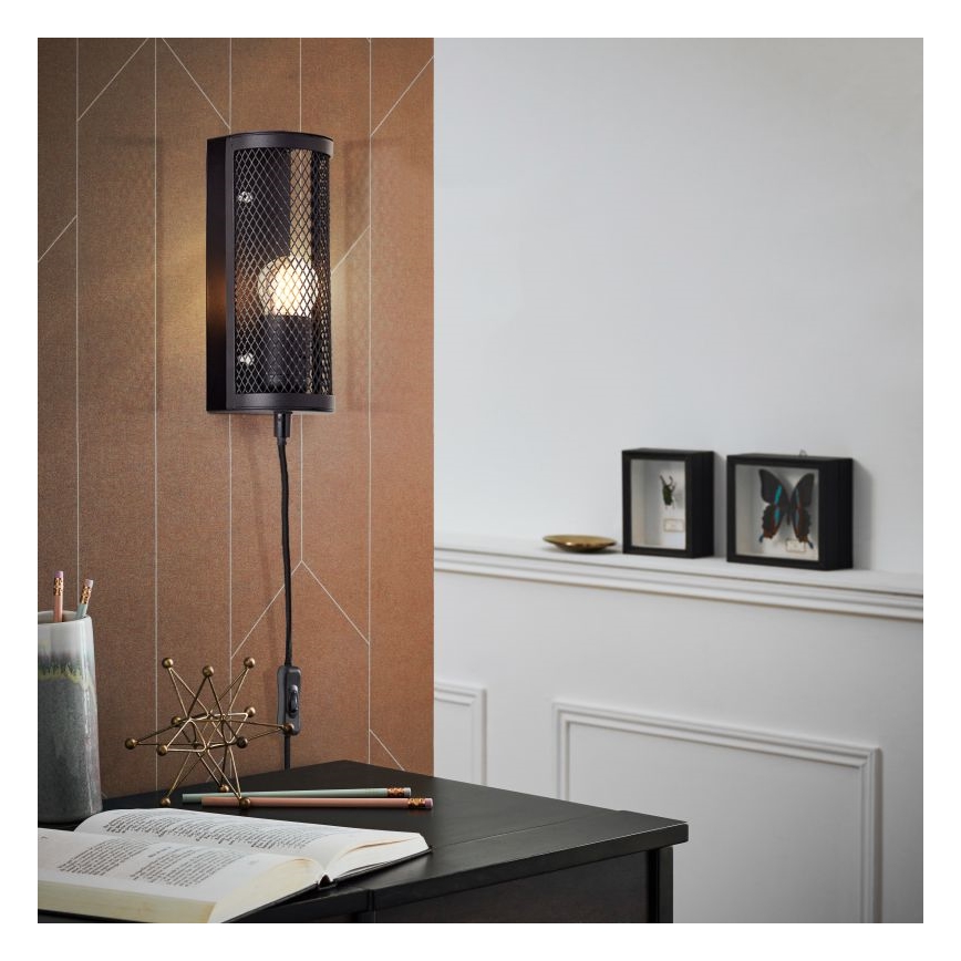 Brilliant - Iluminação de parede MAZE 1xE27/40W/230V preto