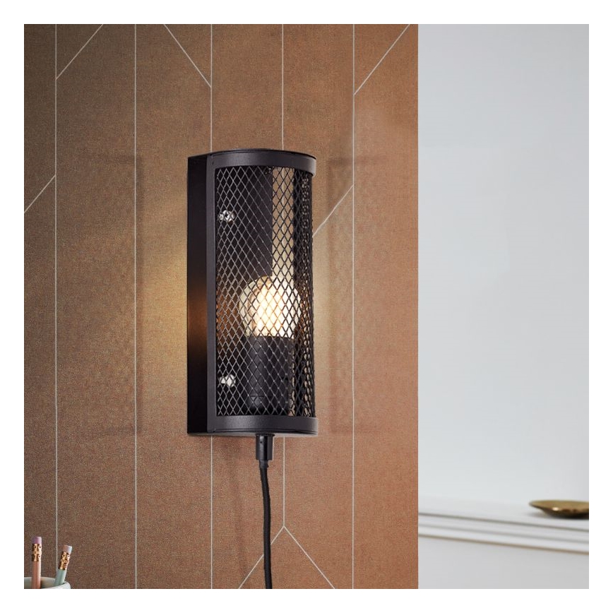 Brilliant - Iluminação de parede MAZE 1xE27/40W/230V preto