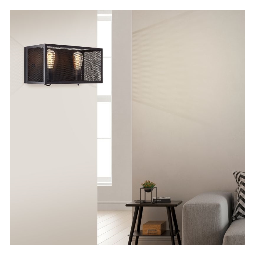 Brilliant - Iluminação de parede MAZE 2xE27/40W/230V preto