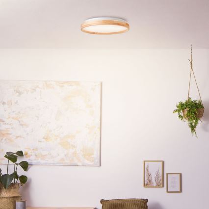 Brilliant - Iluminação de teto LED ALSON LED/26W/230V 3000/4500K diâmetro 39,5 cm borracha de figueira - FSC certificado