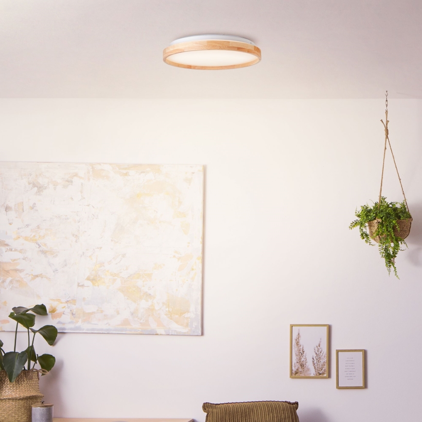 Brilliant - Iluminação de teto LED ALSON LED/26W/230V 3000/4500K diâmetro 39,5 cm borracha de figueira - FSC certificado