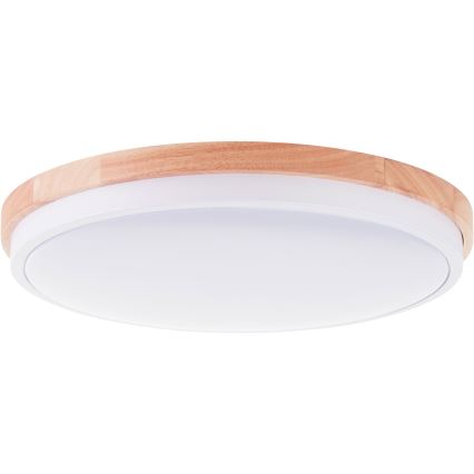 Brilliant - Iluminação de teto LED com regulação BAARLO LED/24W/230V diâmetro 35 cm branco/borracha de figueira - FSC certificado