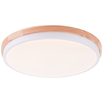 Brilliant - Iluminação de teto LED com regulação BAARLO LED/24W/230V diâmetro 35 cm branco/borracha de figueira - FSC certificado