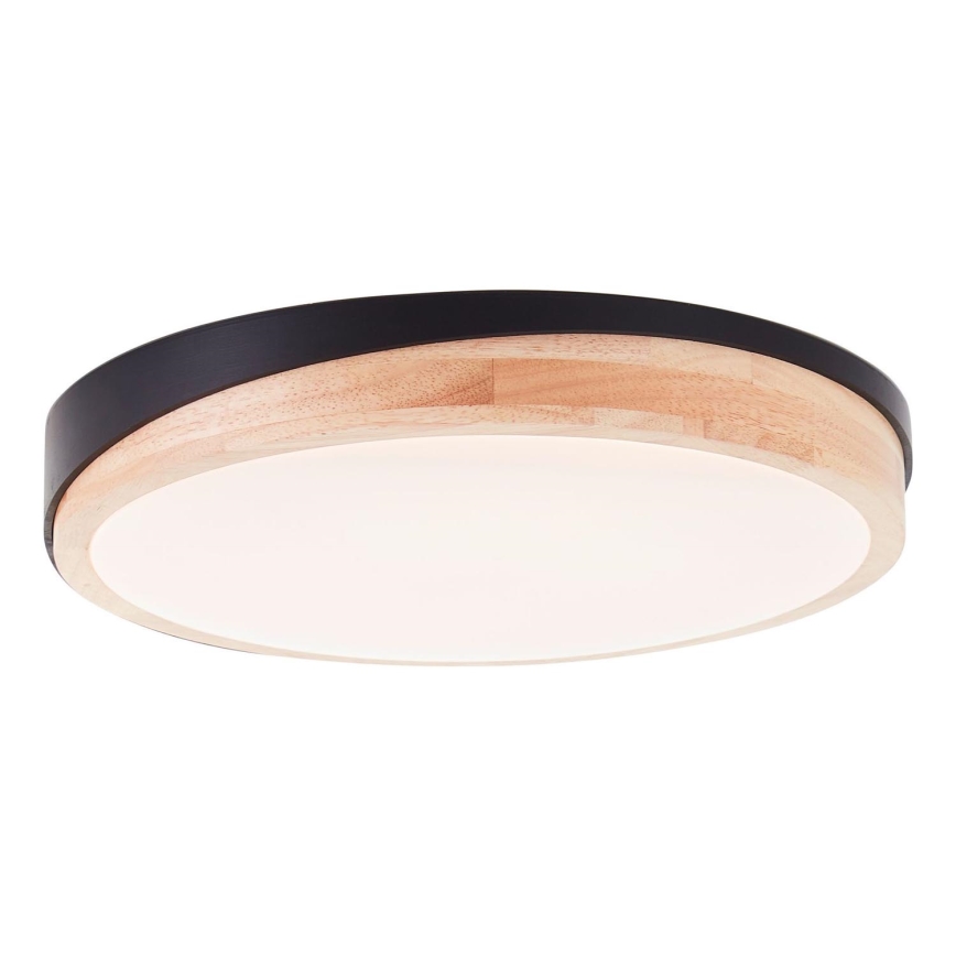 Brilliant - Iluminação de teto LED com regulação BAARLO LED/24W/230V diâmetro 35 cm preto/borracha de figueira - FSC certificado