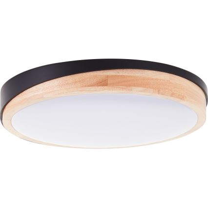 Brilliant - Iluminação de teto LED com regulação BAARLO LED/24W/230V diâmetro 35 cm preto/borracha de figueira - FSC certificado