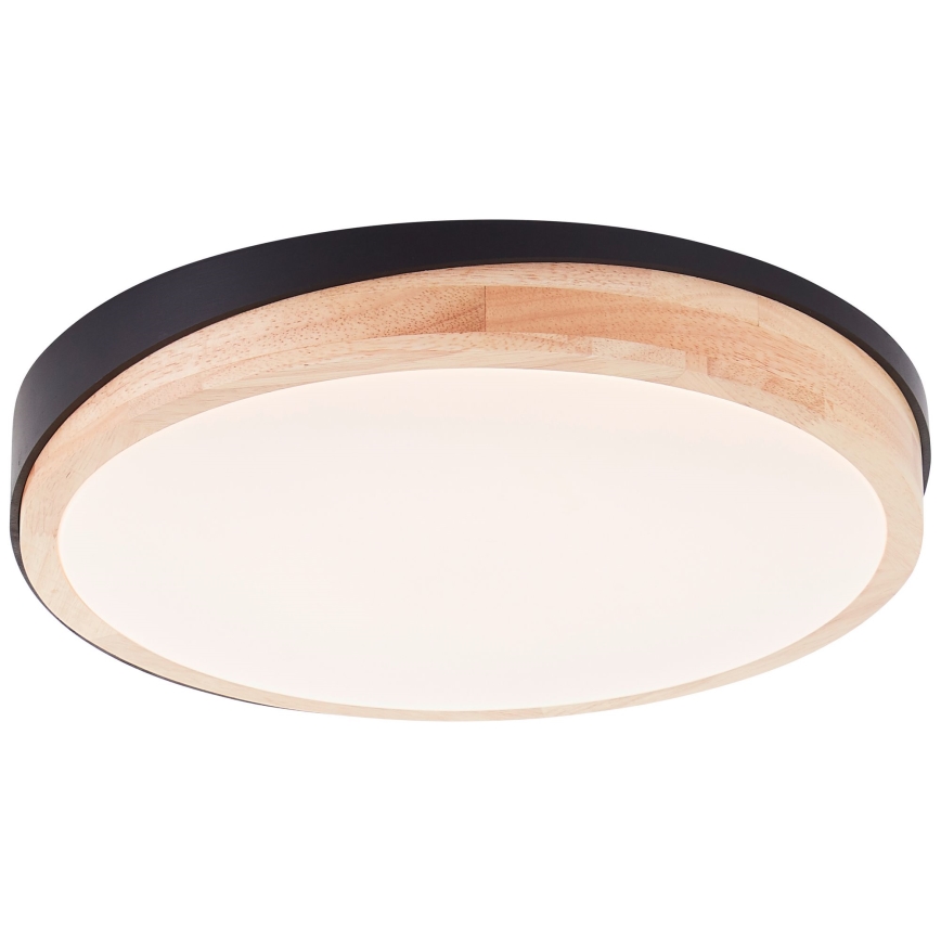 Brilliant - Iluminação de teto LED com regulação BAARLO LED/24W/230V diâmetro 35 cm preto/borracha de figueira - FSC certificado