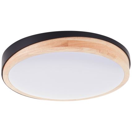 Brilliant - Iluminação de teto LED com regulação BAARLO LED/24W/230V diâmetro 35 cm preto/borracha de figueira - FSC certificado