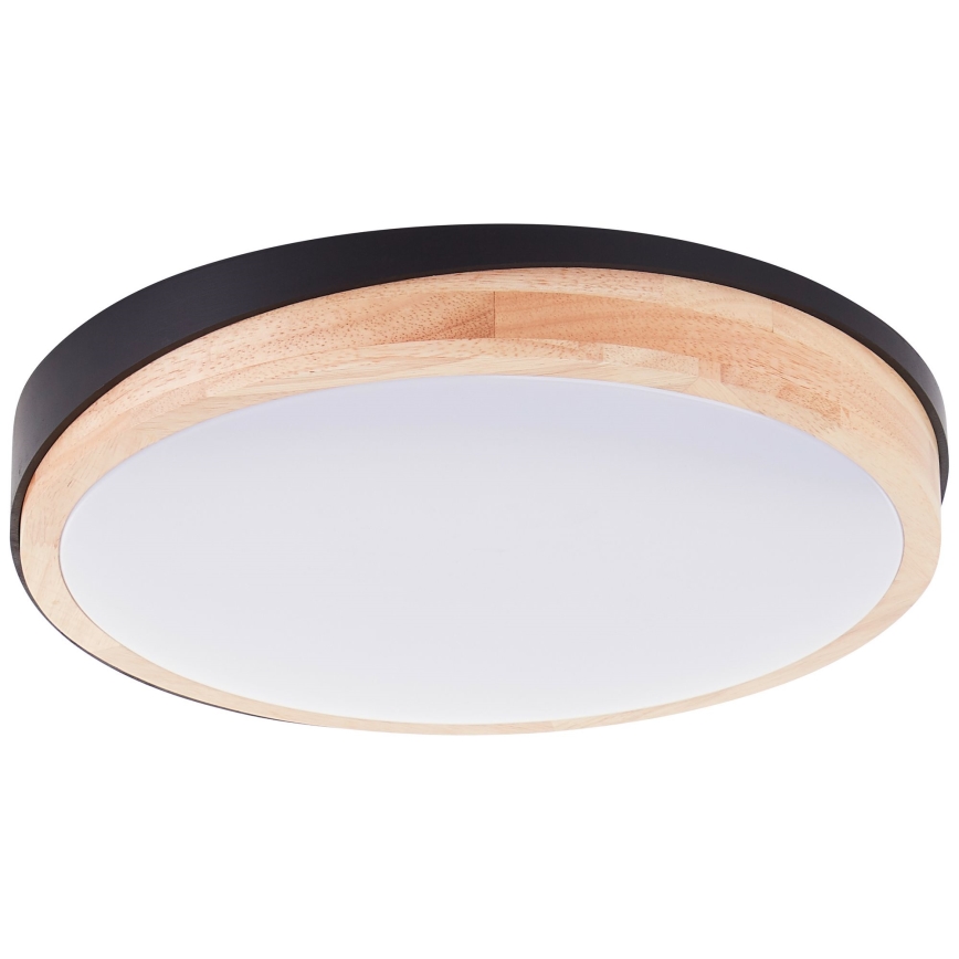 Brilliant - Iluminação de teto LED com regulação BAARLO LED/24W/230V diâmetro 35 cm preto/borracha de figueira - FSC certificado