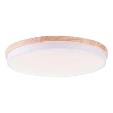 Brilliant - Iluminação de teto LED com regulação BAARLO LED/36W/230V 3000-6500K diâmetro 50 cm branco/borracha de figueira + comando - FSC certificado