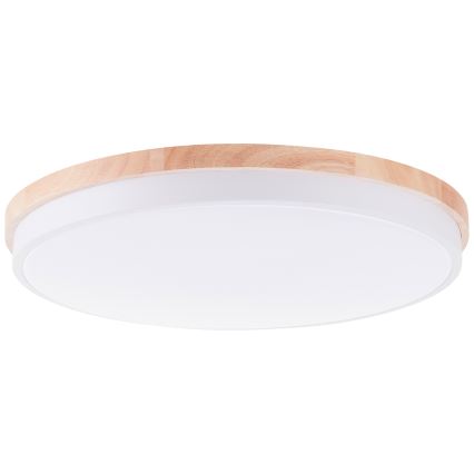 Brilliant - Iluminação de teto LED com regulação BAARLO LED/36W/230V 3000-6500K diâmetro 50 cm branco/borracha de figueira + comando - FSC certificado