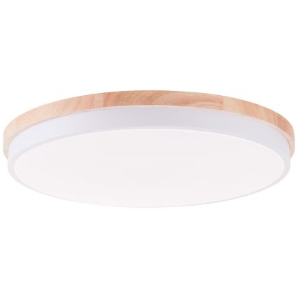 Brilliant - Iluminação de teto LED com regulação BAARLO LED/36W/230V 3000-6500K diâmetro 50 cm branco/borracha de figueira + comando - FSC certificado