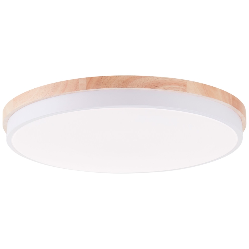 Brilliant - Iluminação de teto LED com regulação BAARLO LED/36W/230V 3000-6500K diâmetro 50 cm branco/borracha de figueira + comando - FSC certificado