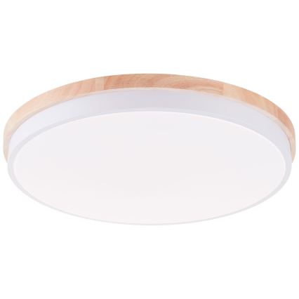 Brilliant - Iluminação de teto LED com regulação BAARLO LED/36W/230V 3000-6500K diâmetro 50 cm branco/borracha de figueira + comando - FSC certificado