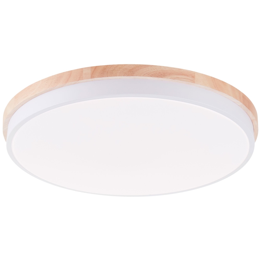 Brilliant - Iluminação de teto LED com regulação BAARLO LED/36W/230V 3000-6500K diâmetro 50 cm branco/borracha de figueira + comando - FSC certificado