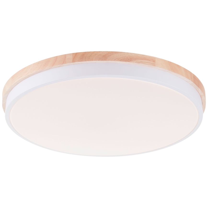 Brilliant - Iluminação de teto LED com regulação BAARLO LED/36W/230V 3000-6500K diâmetro 50 cm branco/borracha de figueira + comando - FSC certificado
