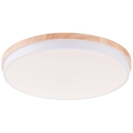 Brilliant - Iluminação de teto LED com regulação BAARLO LED/36W/230V 3000-6500K diâmetro 50 cm branco/borracha de figueira + comando