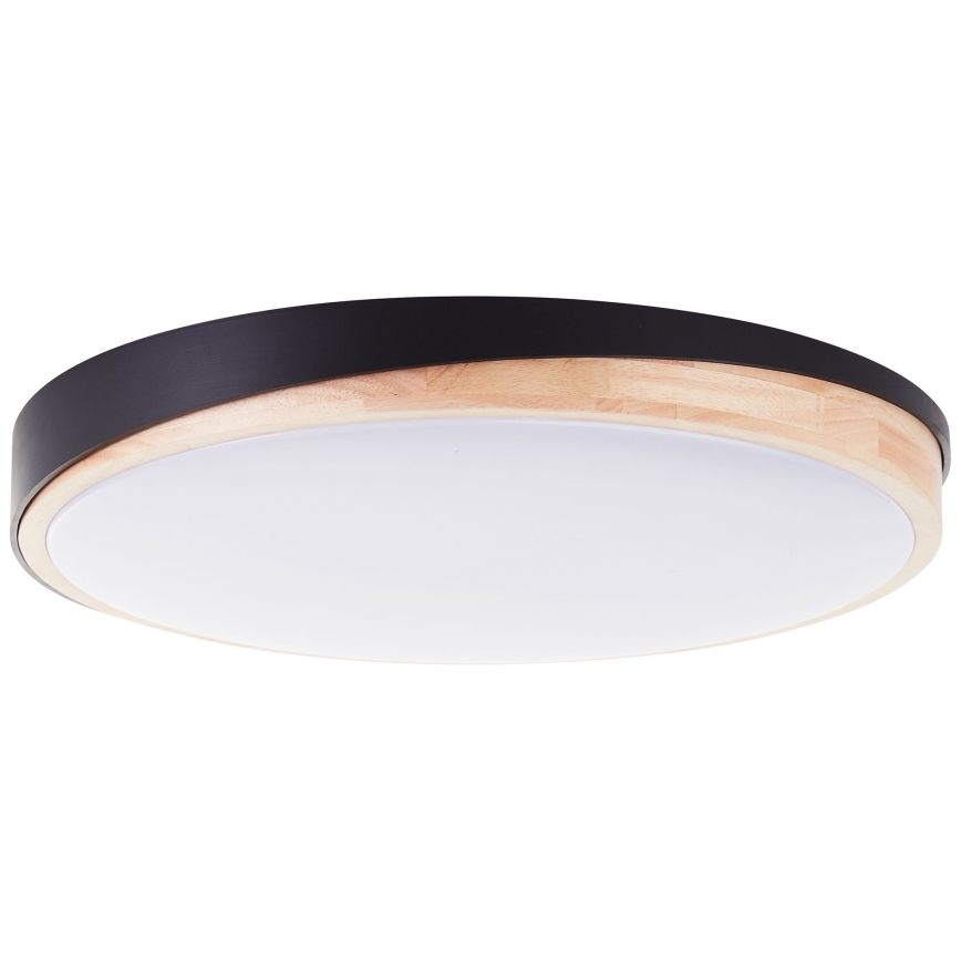 Brilliant - Iluminação de teto LED com regulação BAARLO LED/36W/230V 3000-6500K diâmetro 50 cm preto/borracha de figueira + comando - FSC certificado