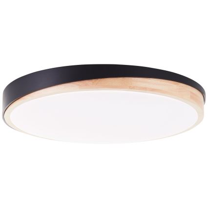 Brilliant - Iluminação de teto LED com regulação BAARLO LED/36W/230V 3000-6500K diâmetro 50 cm preto/borracha de figueira + comando - FSC certificado