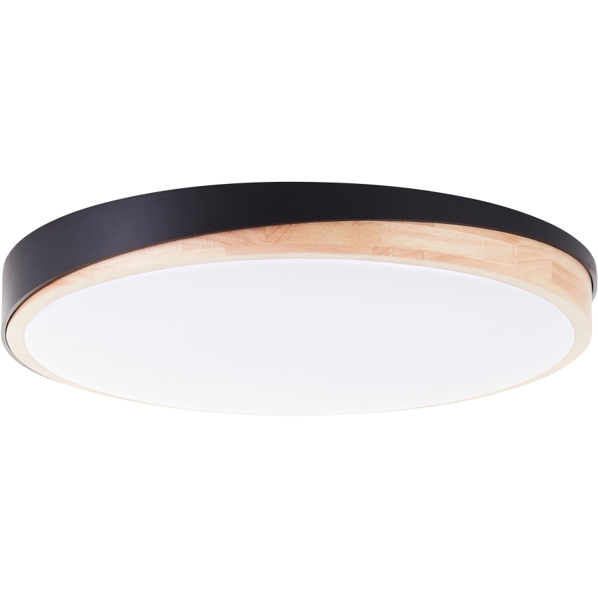 Brilliant - Iluminação de teto LED com regulação BAARLO LED/36W/230V 3000-6500K diâmetro 50 cm preto/borracha de figueira + comando - FSC certificado
