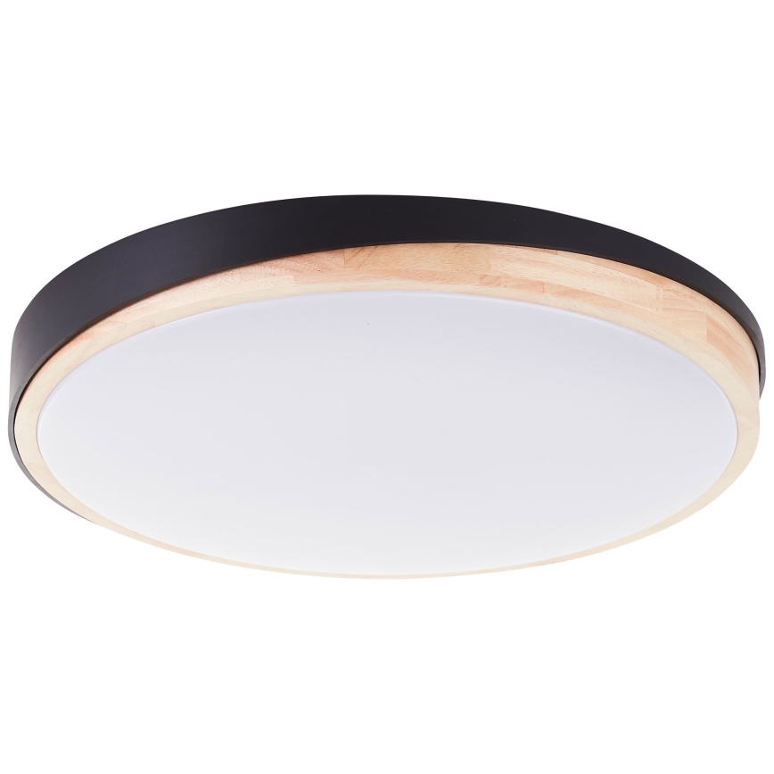 Brilliant - Iluminação de teto LED com regulação BAARLO LED/36W/230V 3000-6500K diâmetro 50 cm preto/borracha de figueira + comando - FSC certificado