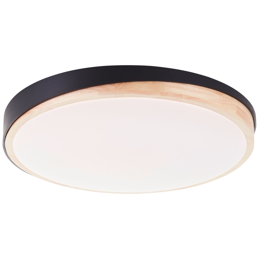 Brilliant - Iluminação de teto LED com regulação BAARLO LED/36W/230V 3000-6500K diâmetro 50 cm preto/borracha de figueira + comando - FSC certificado