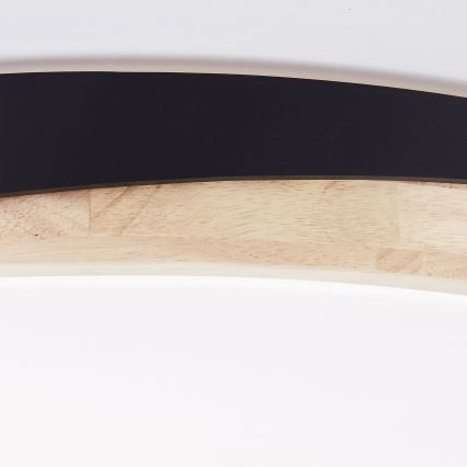 Brilliant - Iluminação de teto LED com regulação BAARLO LED/36W/230V 3000-6500K diâmetro 50 cm preto/borracha de figueira + comando - FSC certificado