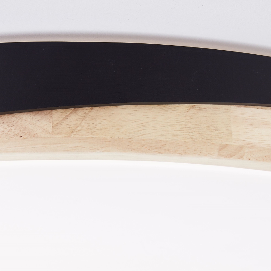 Brilliant - Iluminação de teto LED com regulação BAARLO LED/36W/230V 3000-6500K diâmetro 50 cm preto/borracha de figueira + comando - FSC certificado