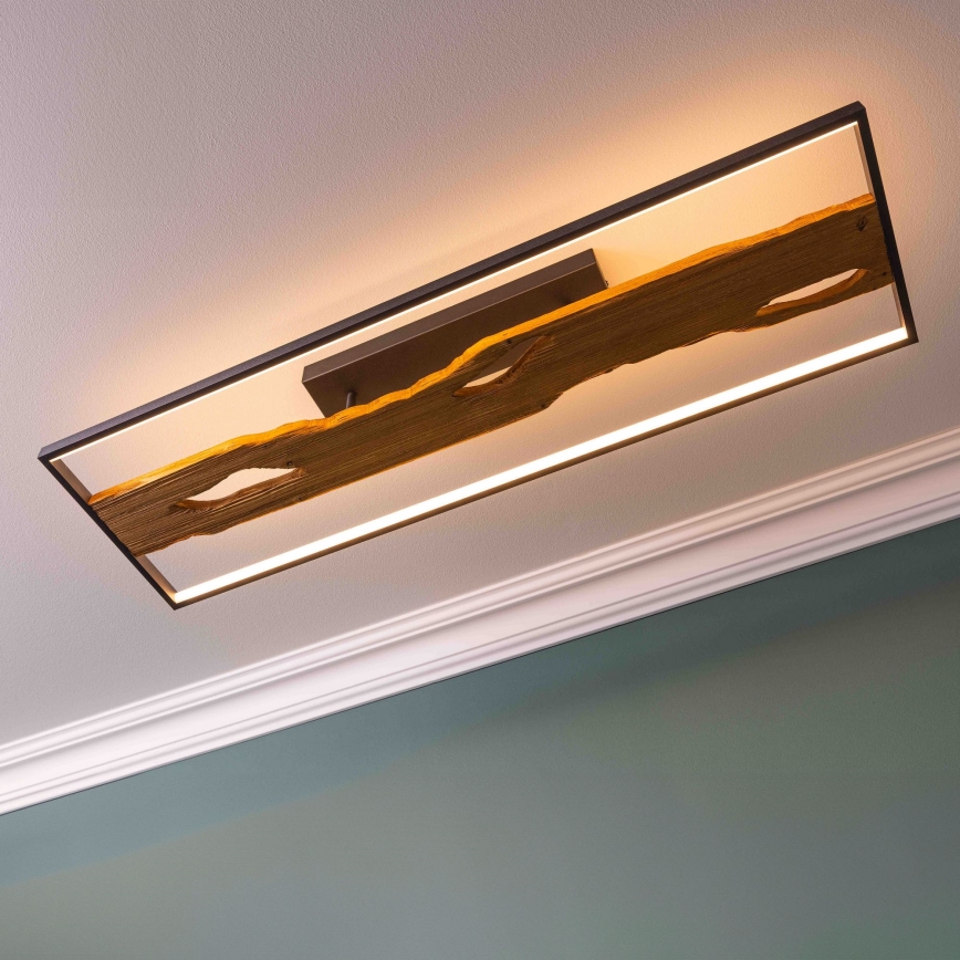 Brilliant - Iluminação de teto LED com regulação CHAUMONT LED/48W/230V borracha de figueira - FSC certificado
