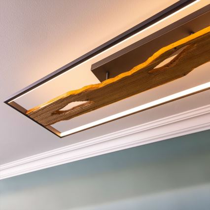 Brilliant - Iluminação de teto LED com regulação CHAUMONT LED/48W/230V borracha de figueira - FSC certificado