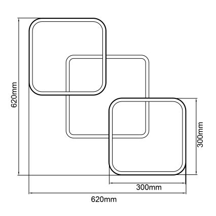 Brilliant - Iluminação de teto LED com regulação DENNET LED/40W/230V 3000K 62x62 cm