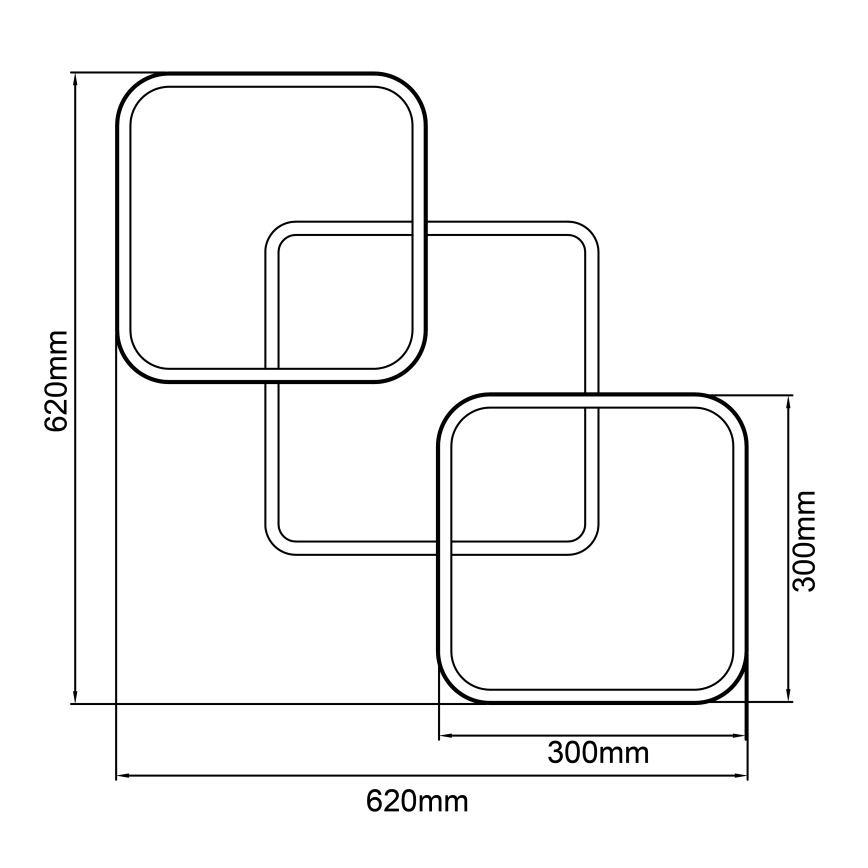 Brilliant - Iluminação de teto LED com regulação DENNET LED/40W/230V 3000K 62x62 cm