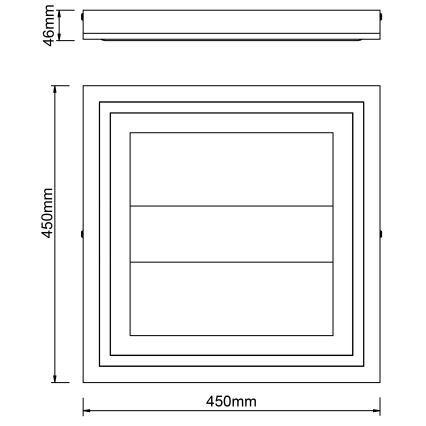 Brilliant - Iluminação de teto LED com regulação RHEA LED/24W/230V 3000K 45x45 cm - FSC certificado