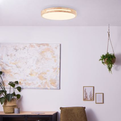 Brilliant - Iluminação de teto LED com regulação WOODBURY LED/24W/230V diâmetro 39 cm borracha de figueira