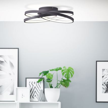Brilliant - Iluminação de teto LED LABYRINTH LED/40W/230V diâmetro 39,5 cm preto