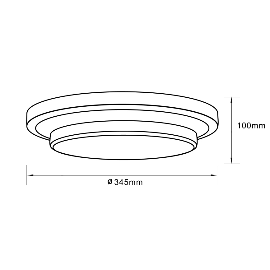 Brilliant - Iluminação de teto LED MALMÖ LED/12W/230V 3000K diâmetro 34,5 cm preto