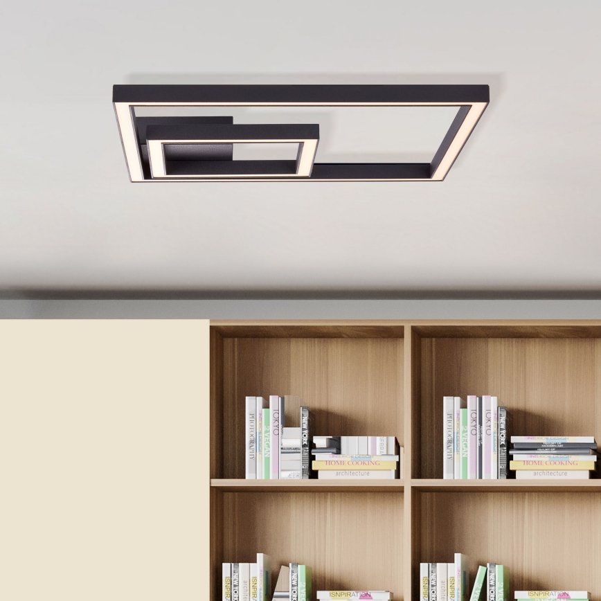Brilliant - Iluminação de teto LED QUON LED/24W/230V 3000K 40x40 cm preto