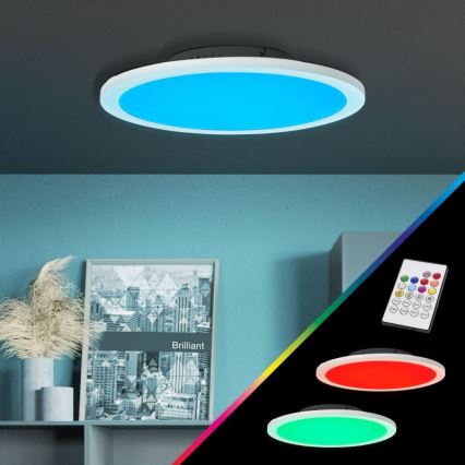 Brilliant - Iluminação de teto LED RGBW com regulação ABIE LED/24W/230V 2700-6500K + comando