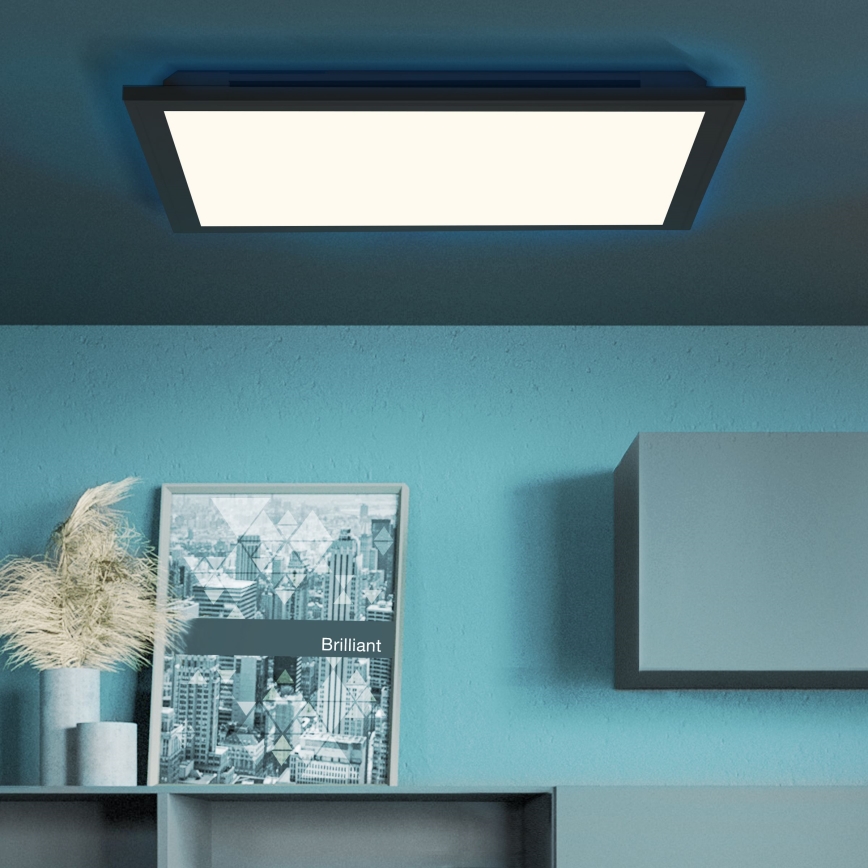 Brilliant - Iluminação de teto LED RGBW com regulação ALLIE LED/24W/230V 2700-6500K preto + comando