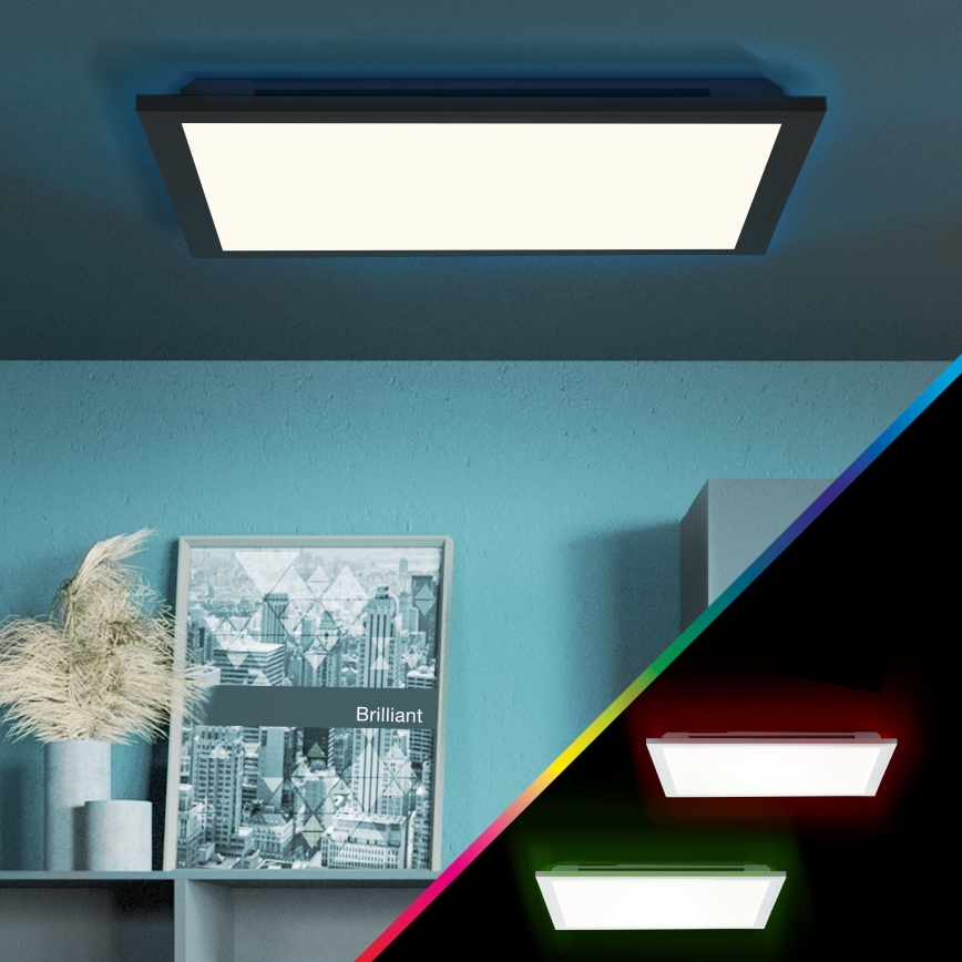 Brilliant - Iluminação de teto LED RGBW com regulação ALLIE LED/24W/230V 2700-6500K preto + comando