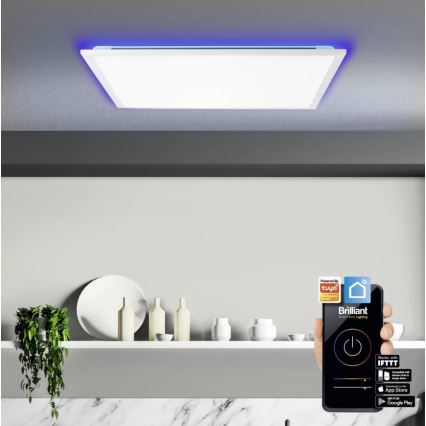 Brilliant - Iluminação de teto LED RGBW com regulação ELLERY LED/37W/230V 2700-6500K Wi-Fi Tuya + Controlo remoto