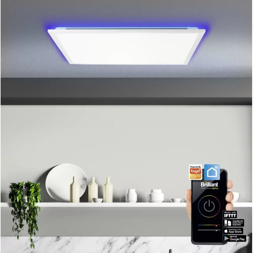 Brilliant - Iluminação de teto LED RGBW com regulação ELLERY LED/37W/230V 2700-6500K Wi-Fi Tuya + Controlo remoto