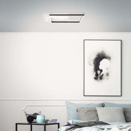 Brilliant - Iluminação de teto LED com regulação IORGO LED/40W/230V 3000K 43,5x43,5 cm branco/preto