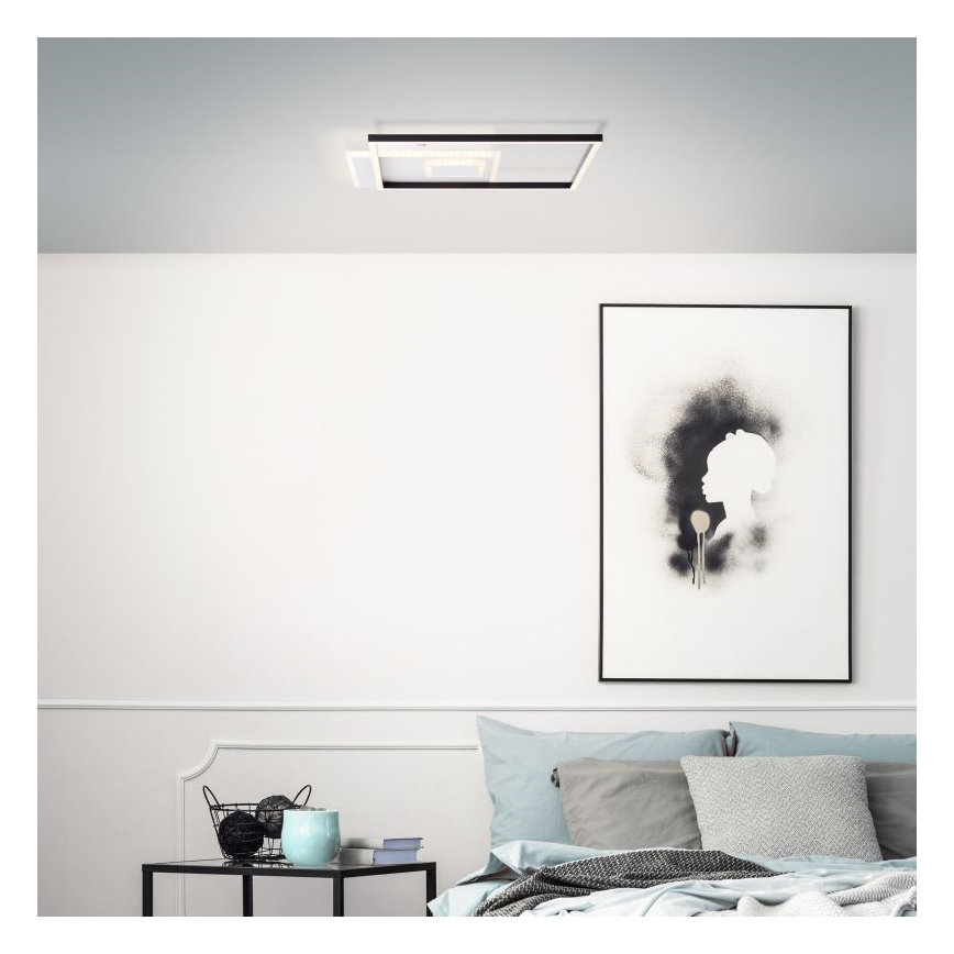 Brilliant - Iluminação de teto LED com regulação IORGO LED/40W/230V 3000K 43,5x43,5 cm branco/preto