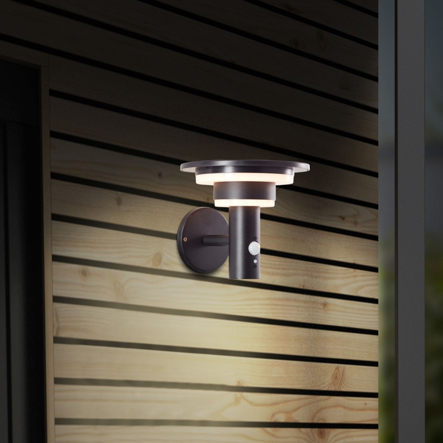 Brilliant - Iluminação solar de parede LED com sensor GARVINA LED/3W/3,7V IP44 preto